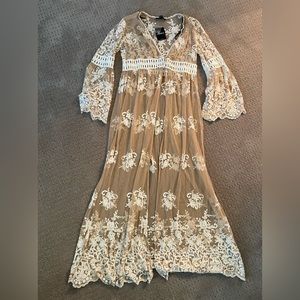 brand new tan lacey cover up